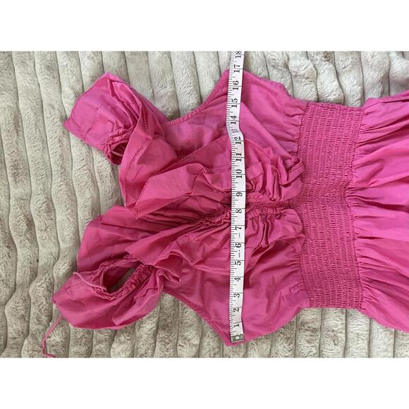 House of Harlow Pink Ruffle Maxi Dress with Pockets Size S - Picture 8 of 8